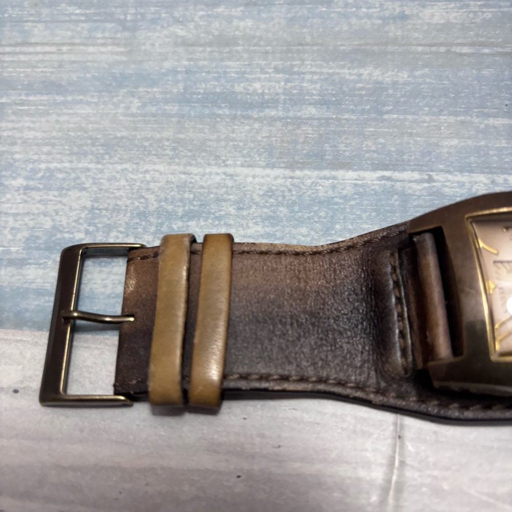 Guess Brown Rectangular Leather Watch - image 4